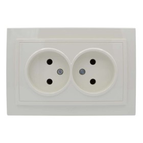 Розетка ELBI ZENA кремовая 2-я без заземления (500-010300-908 )