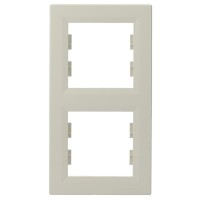 Рамка 2-местная вертикальная кремовый Asfora, EPH5810223
