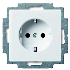 Розетка ABB Basic 55 20 EUC-94-507 с заземлением (белая)
