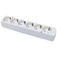 Колодка подовжувача SEZ GN-670 S BI 6 гнізд з заземленням біла
