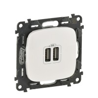Механизм розетки 2хUSB Legrand Valena Allure белая
