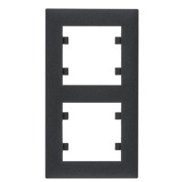 Вертикальна двомісна рамка Hager WL5623 Lumina-Intense 2X (чорна)