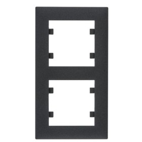 Вертикальна двомісна рамка Hager WL5623 Lumina-Intense 2X (чорна)