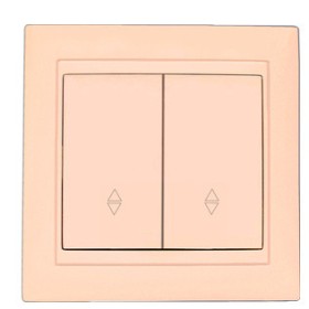 Подвійний прохідний вимикач Elcor Emily 9215 (211592) (кремовий)