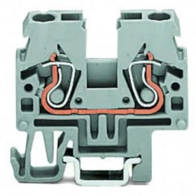 Проходная компакт-клемма Wago 870-911 DIN 15 (серая)