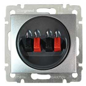 Механизм розетки для акустических систем Valena 4 контакта алюминий