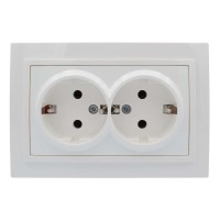 Розетка ELBI ZENA біла 2-на з заземленням ( 500-010200-907 )