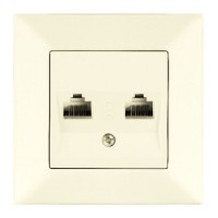 Розетка комп'ютерна Meridian, 2xRJ45 Cat.5e, кремовий