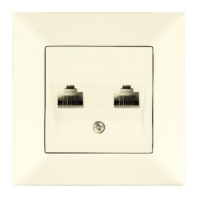 Розетка комп'ютерна Meridian, 2xRJ45 Cat.5e, кремовий