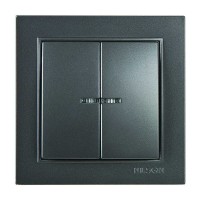 Вимикач Nilson Thor антрацит 2кл з підсвіткою ( 27161004 )