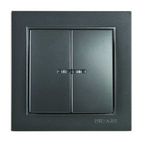 Выключатель Nilson Thor антрацит 2кл с подсветкой ( 27161004 )