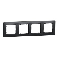 Четырехпостовая рамка Schneider Electric Sedna Design черная SDD314804
