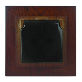 Розетка Nilson Touran горіх 1-на з заземленням з кришкою ( 24271018 )