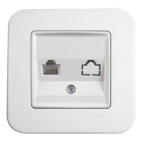 Розетка комп'ютерна біла VIKO Rollina