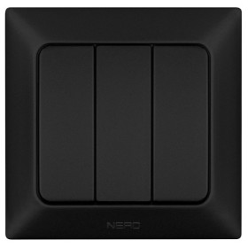 Вимикач 3-клавішний NE-AD ARAS 93-124-33 чорний