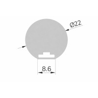 Силиконовое окончание (заглушка) ALUMLED для профиля LN2221, с отверстием (LN22219)