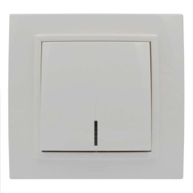 Вимикач ELBI ZENA білий 1кл з підсвіткою з рамкою ( 500-010200-201 )