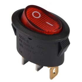 Переключатель Аско-Укрем KCD1-9-101N R/B (0-I) с подсветкой овальний красный (A0140040087)