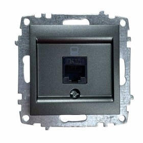 Розетка ELBI ZENA Silverline черный металлик компьютерная 1-a ( 609-011100-247 )