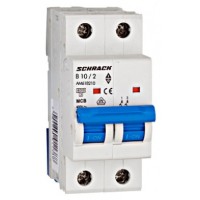 Автоматичний вимикач 10А 2P 6ка х-ка B, Schrack