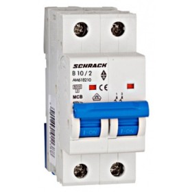 Автоматичний вимикач 10А 2P 6ка х-ка B, Schrack