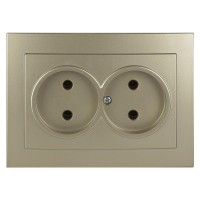 Розетка Nilson Touran золото 2-на без заземлення ( 24151024 )