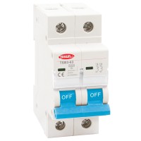 Модульний автоматичний вимикач TOSUNlux TSB3-63 2P 6А C 6кА (6940151023777)