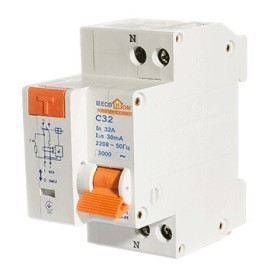 Выключатель дифференциального тока ECOHOME ДВ 1Р+N 32A 30мА (ECO030010004)