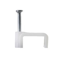 Кабельная скоба Аско-Укрем 10мм плоска белая 100шт (A0150030021)