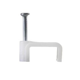 Кабельна скоба Аско-Укрем 10мм плоска біла 100шт (A0150030021)