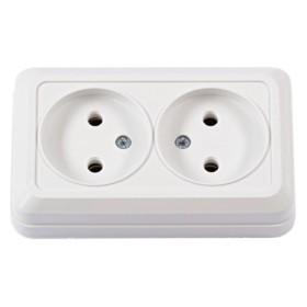 Двойная розетка TNSy Leon IP20 белая (TNSy5000062)