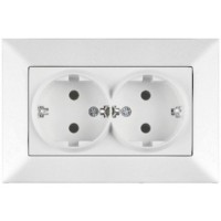 Розетка подвійна Meridian, білий