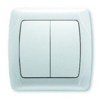 Вимикач 2-клавішний білий VIKO Carmen