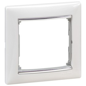 Рамка одинарная Valena белая/серебро