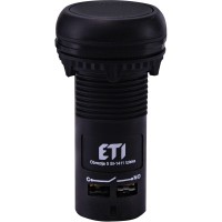 Моноблочна втоплена кнопка ETI 004771473 ECF-11-C (1NO+1NC чорна)