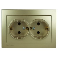 Розетка Nilson Touran золото 2-на з заземленням ( 24151025 )