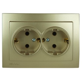 Розетка Nilson Touran золото 2-на з заземленням ( 24151025 )