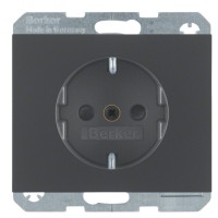 Розетка Berker K.1 47357006 із захистом контактів із заземленням (антрацит)