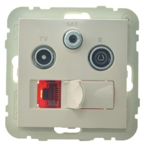 Розетка Logus 21544 TMF R-TV-SAT-RJ45 (Cat.6) (бежевый)