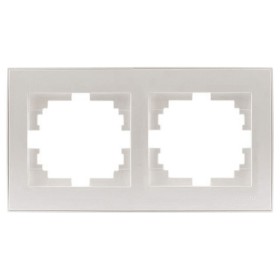 Двойная горизонтальная рамка Lezard Rain (703-3030-147) с боковой вставкой (жемчужно-белый перламутр)