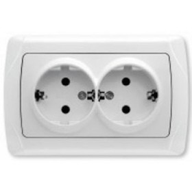 Розетка двойная белая VIKO Carmen