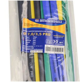 Набор разноцветных термоусадочных трубок Аско-Укрем PRO Ø 7/3,5 (упаковка 30 шт.)