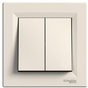 Вимикач 2-клавішний кремовий Asfora, EPH0300123