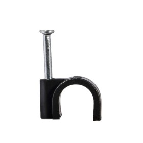 Кабельна скоба Аско-Укрем 4мм кругла чорна 100шт (A0150030034)