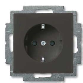 Розетка ABB Basic 55 2CKA002011A6142 20 EUC-95-507 с заземлением (черный шато)
