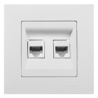 Розетка компьютерная двойная (cat 5) Gunsan Eqona