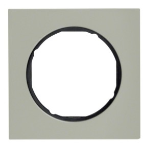 Одноместная рамка Berker R.3 10112204 (нержавеющая сталь/черная)