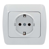 Розетка ELBI ZIRVE Fixline біла 1-на з заземленням захист від дітей ( 501-010201-218 )