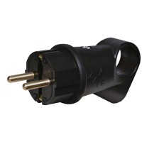 Вилка пряма ETI PKB-AN 2Р+РЕ каучук IP44 чорна (4481001)