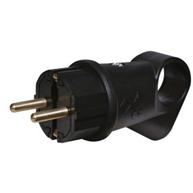 Вилка прямая ETI PKB-AN 2Р+РЕ каучук IP44 черная (4481001)